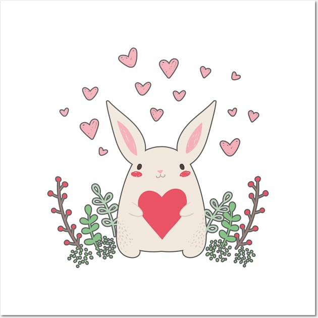 Cute Bunny Wall Art by LeonLedesma